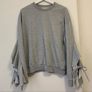 JOA String tied Sleeve Crewneck